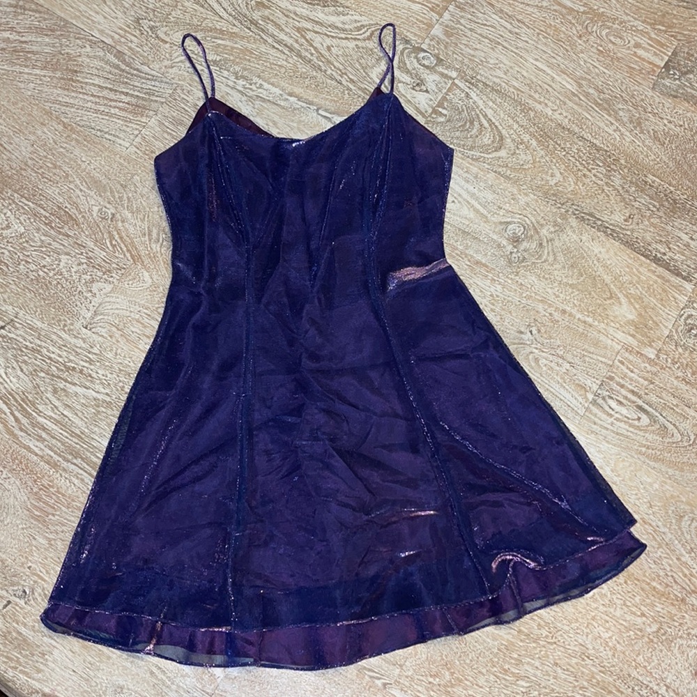 Vintage Shiny 80s 90s Stepping Out Dress